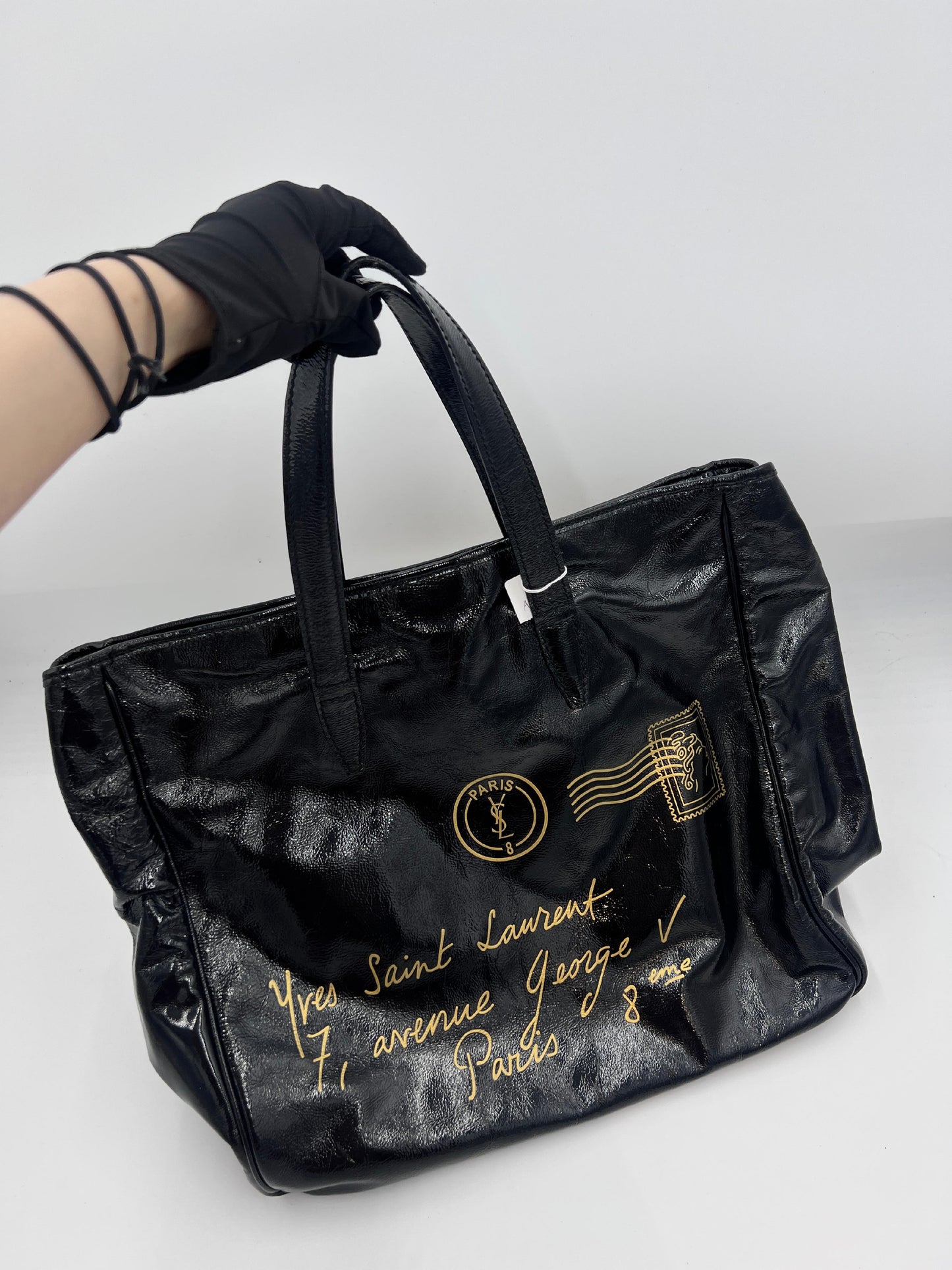 Saint Laurent Patent Stamped Tote