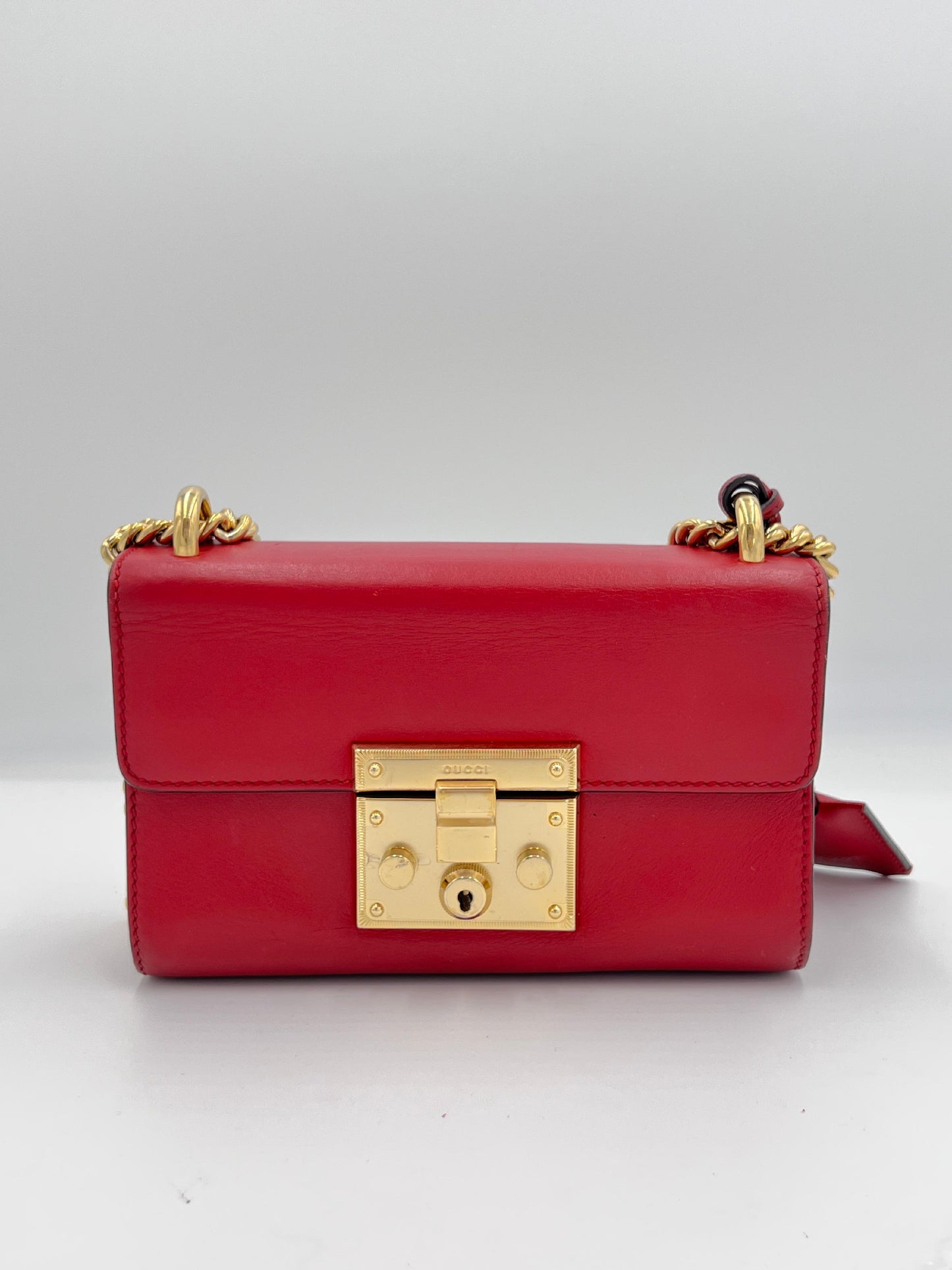 Gucci Leather Padlock Chain Shoulder