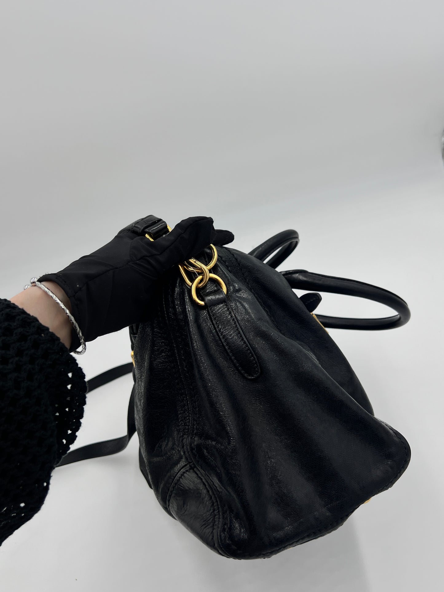 Prada Vitello Shine 2Way Tote