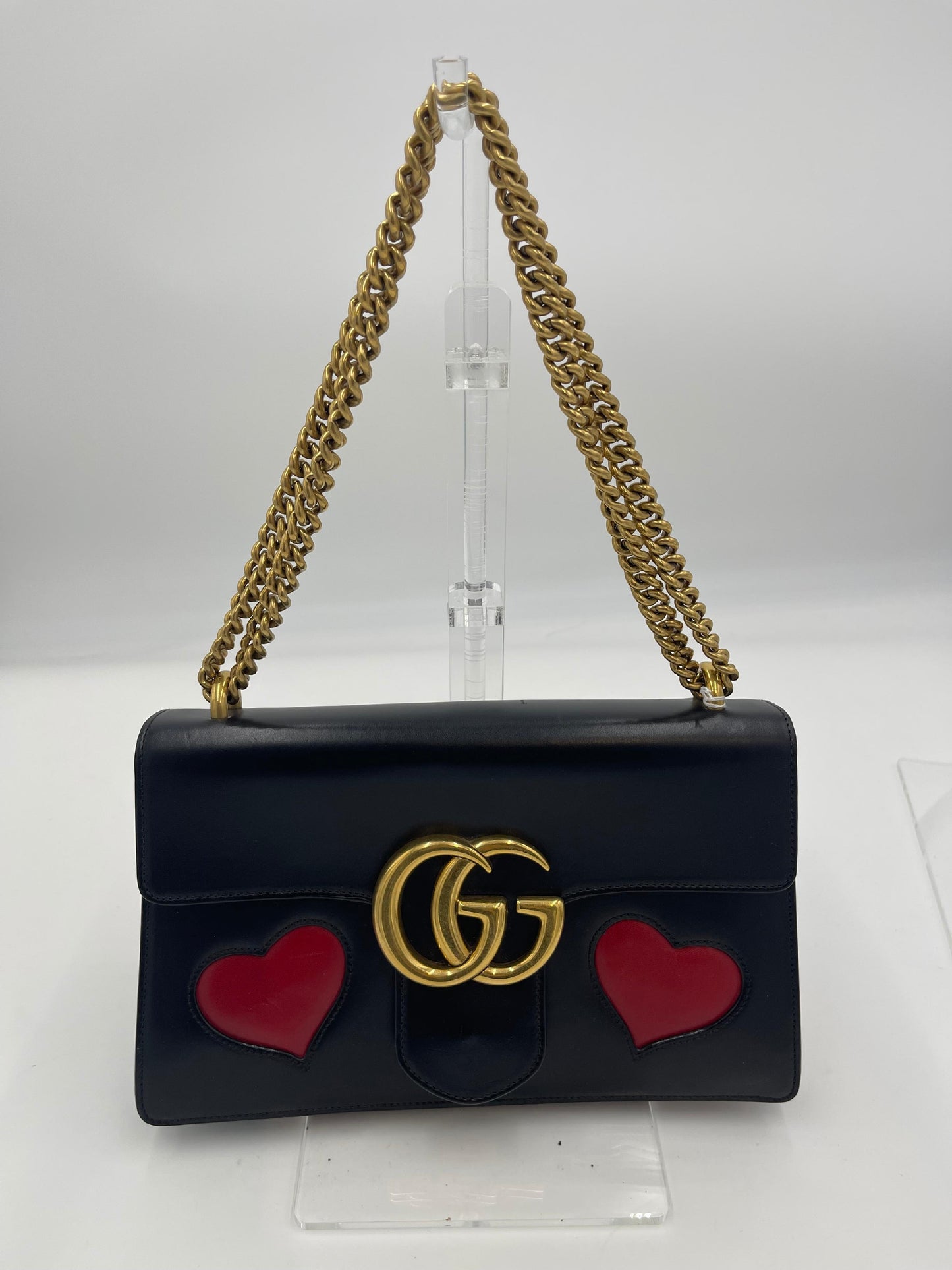 Gucci Marmont Patchwork Hearts Chain Shoulder