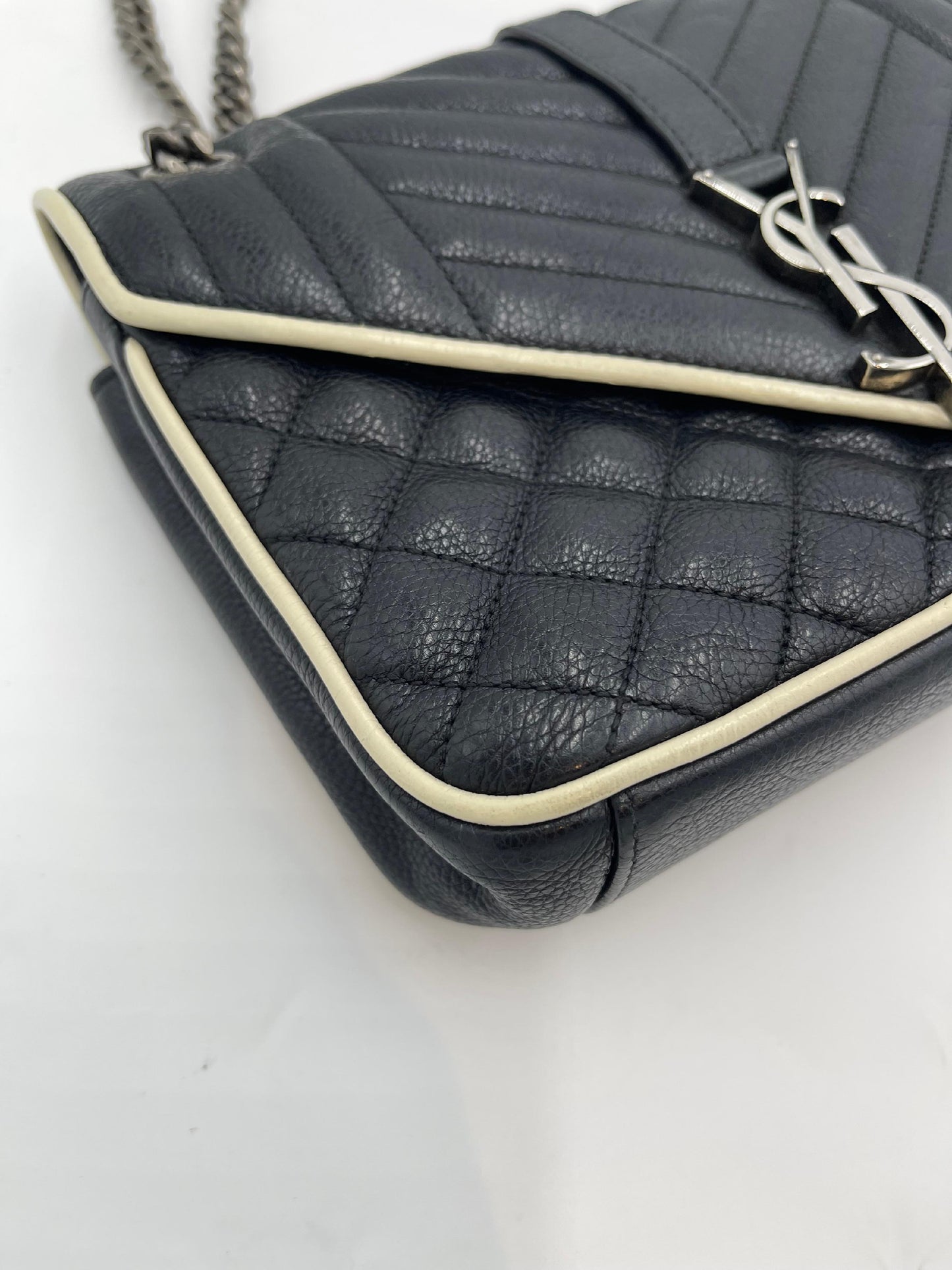 Saint Laurent Quilted College Chain Shoulder