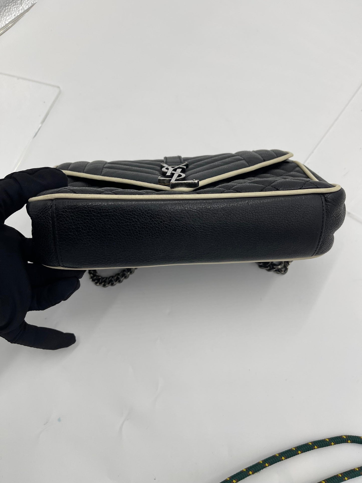 Saint Laurent Quilted College Chain Shoulder