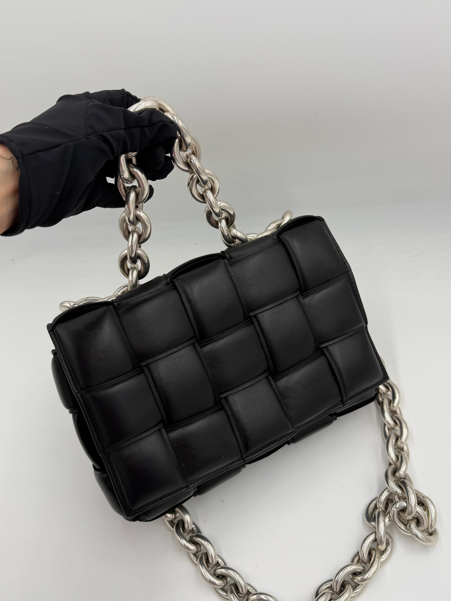 Bottega Veneta Cassette Padded Chain Shoulder Bag