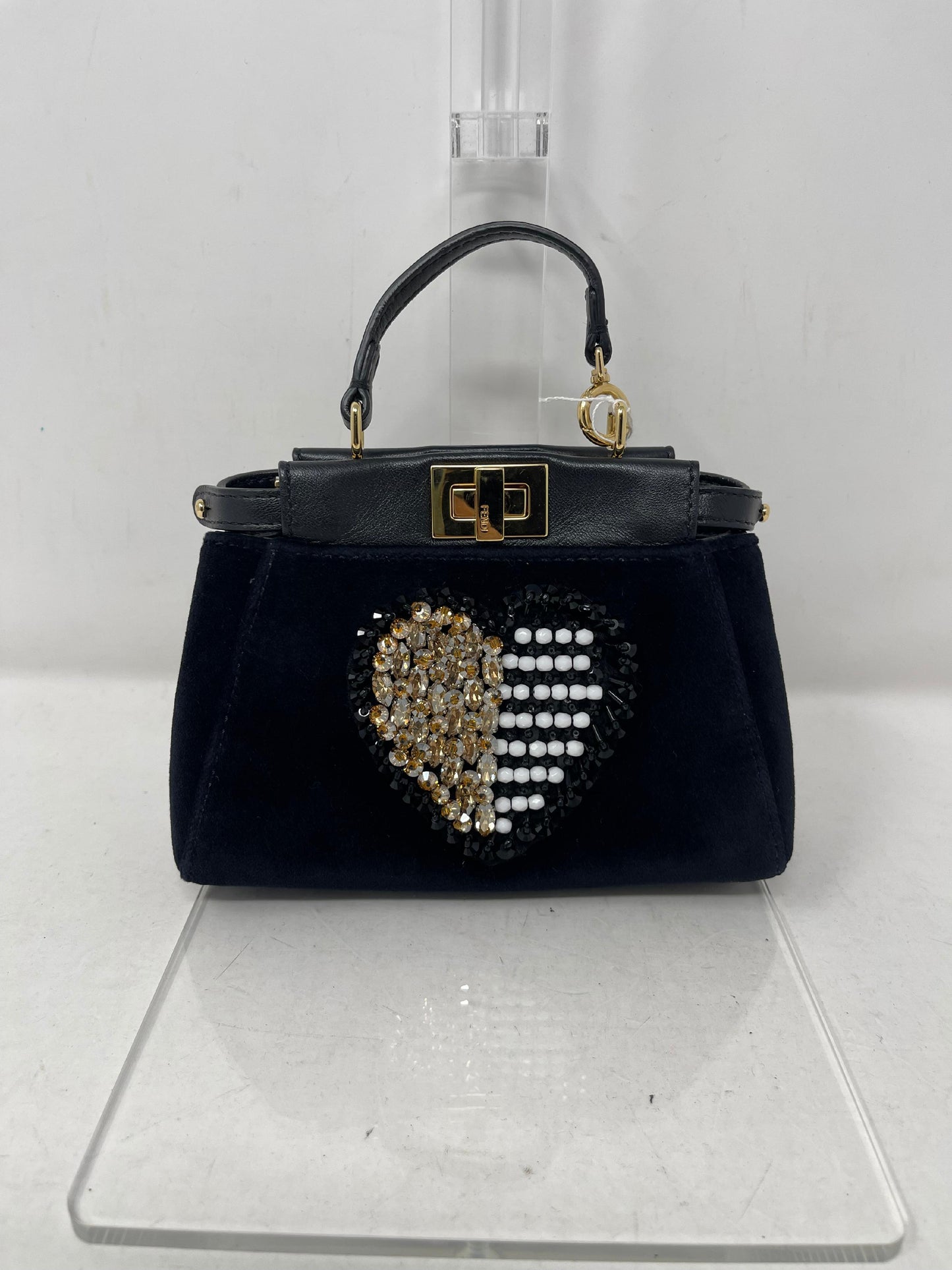 Fendi Velvet Embellished Micro Peekaboo