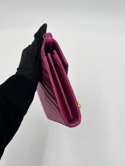 Saint Laurent Cassandre Glitter Chain Wallet