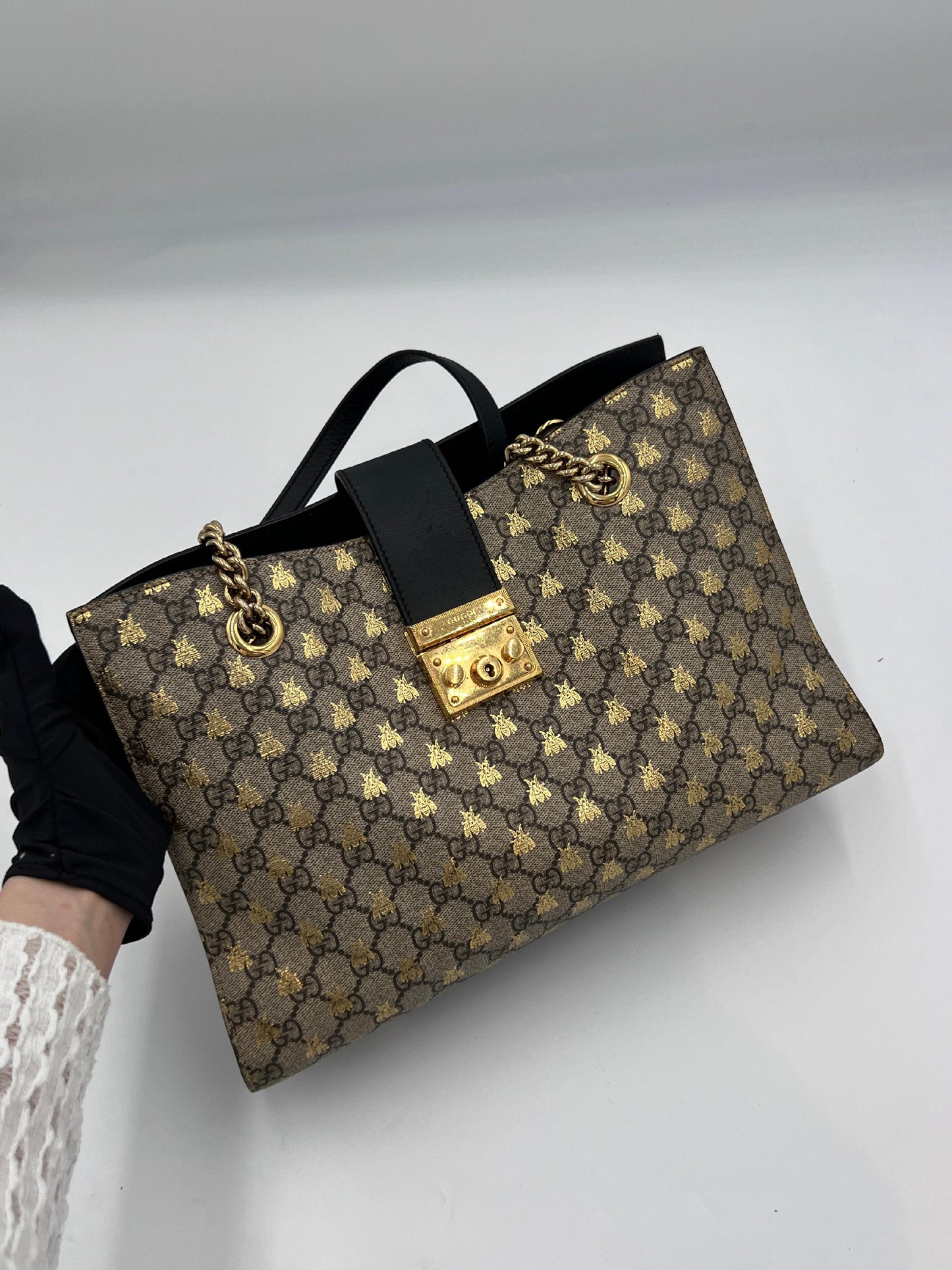 Gucci Bee Padlock Chain Tote