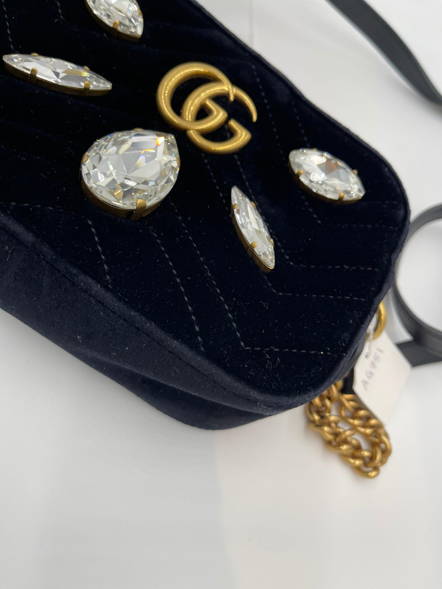 Gucci GG Marmont Velvet Chain Shoulder