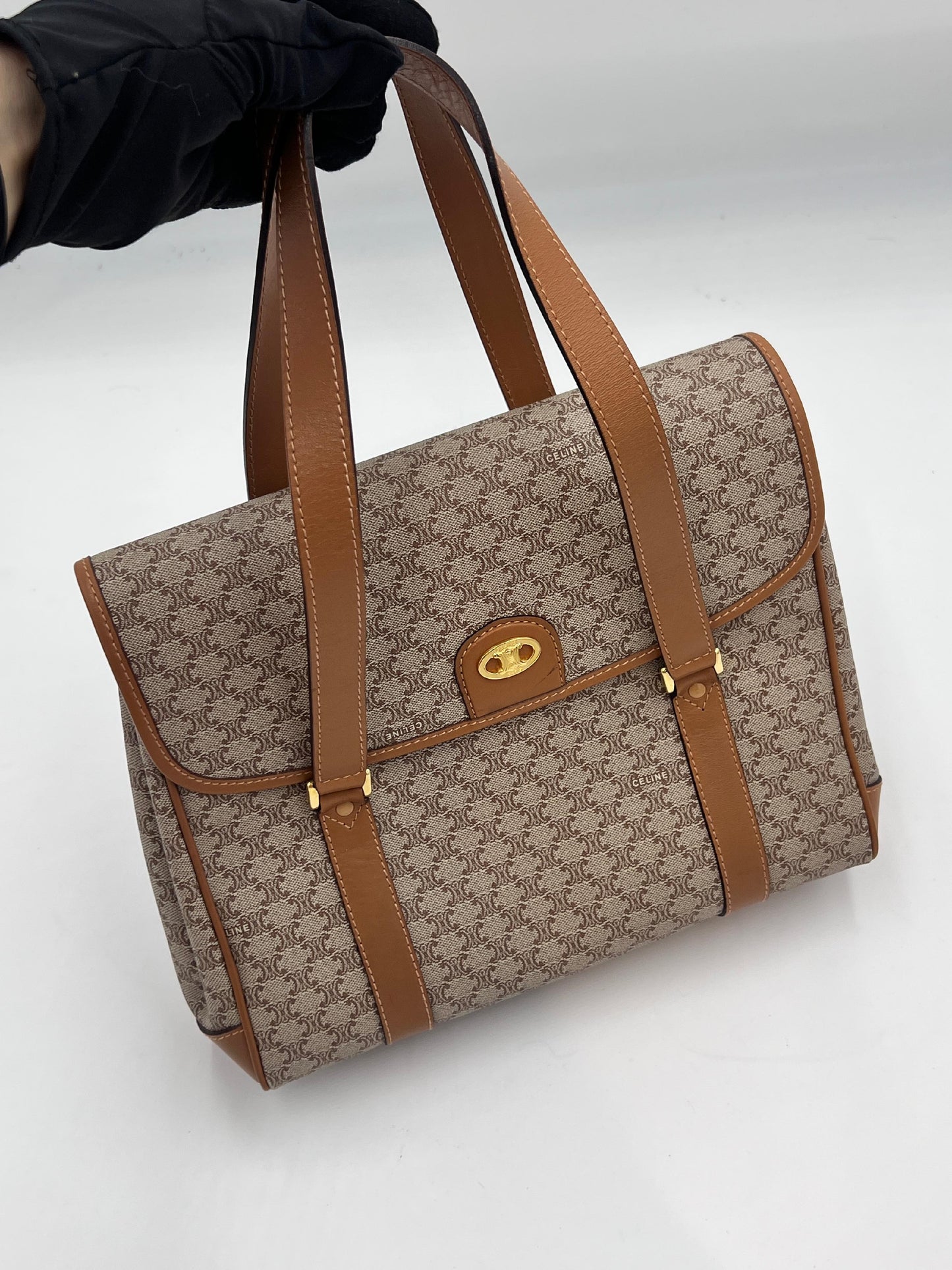 Celine Macadam Double Handle Handbag