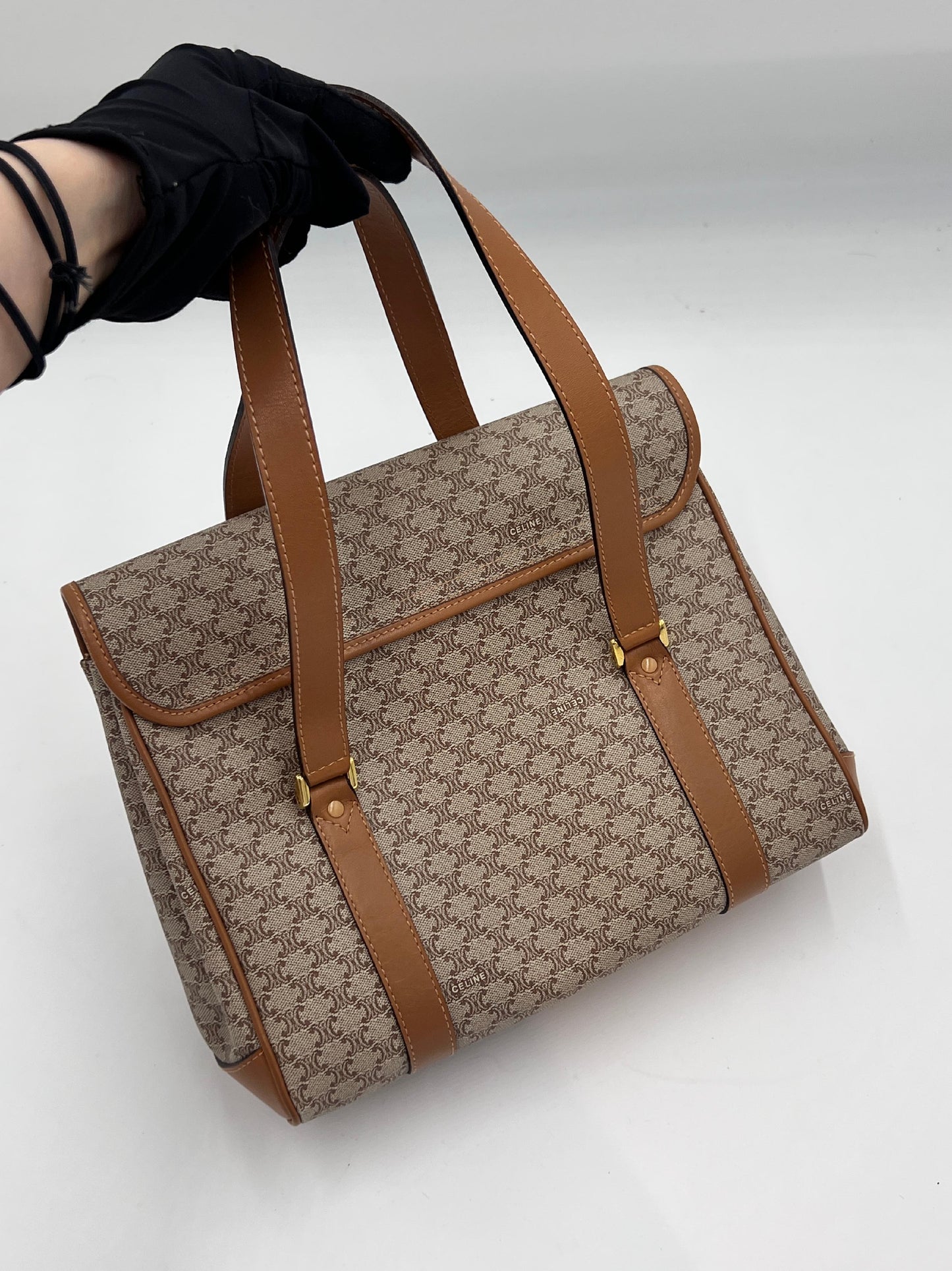 Celine Macadam Double Handle Handbag