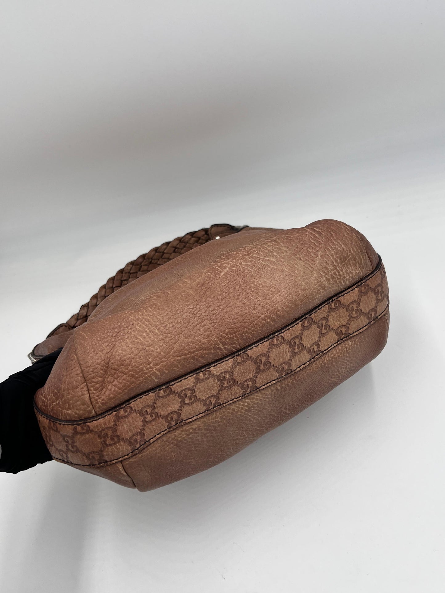 Gucci Bamboo Braided Leather Hobo