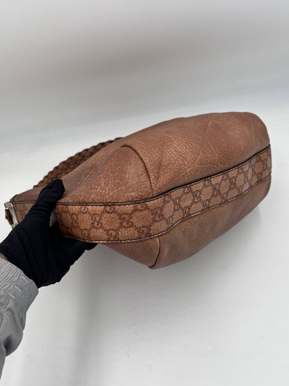Gucci Bamboo Braided Leather Hobo