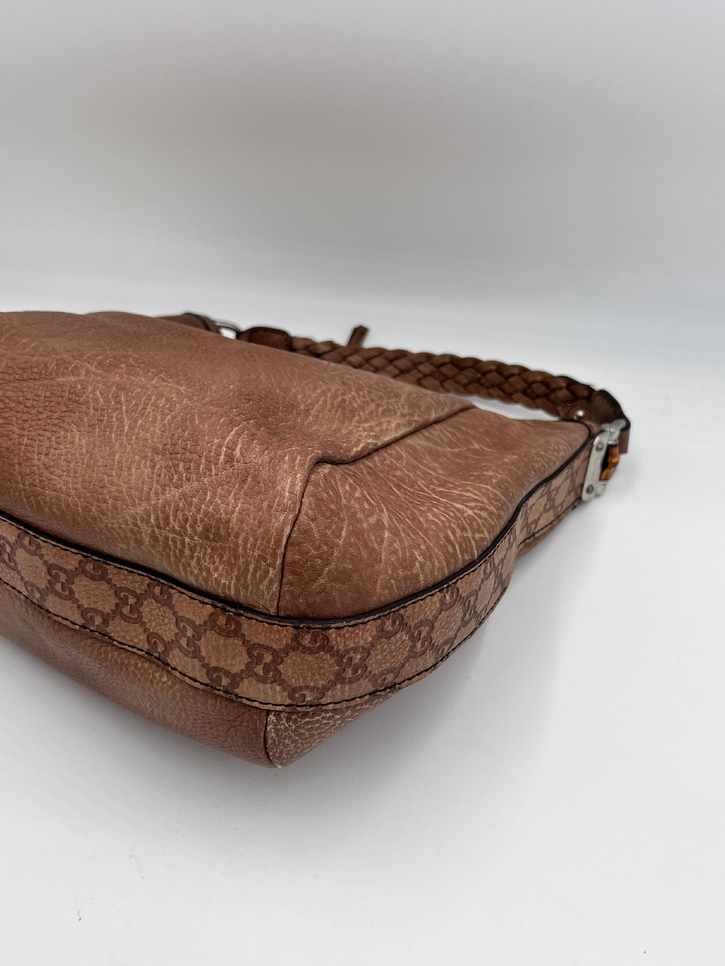 Gucci Bamboo Braided Leather Hobo
