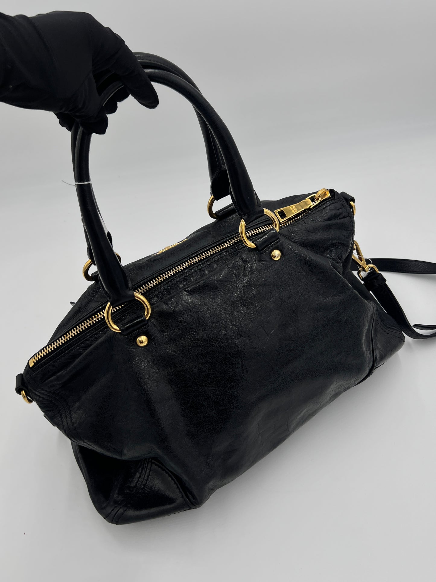 Prada Vitello Shine 2Way Tote