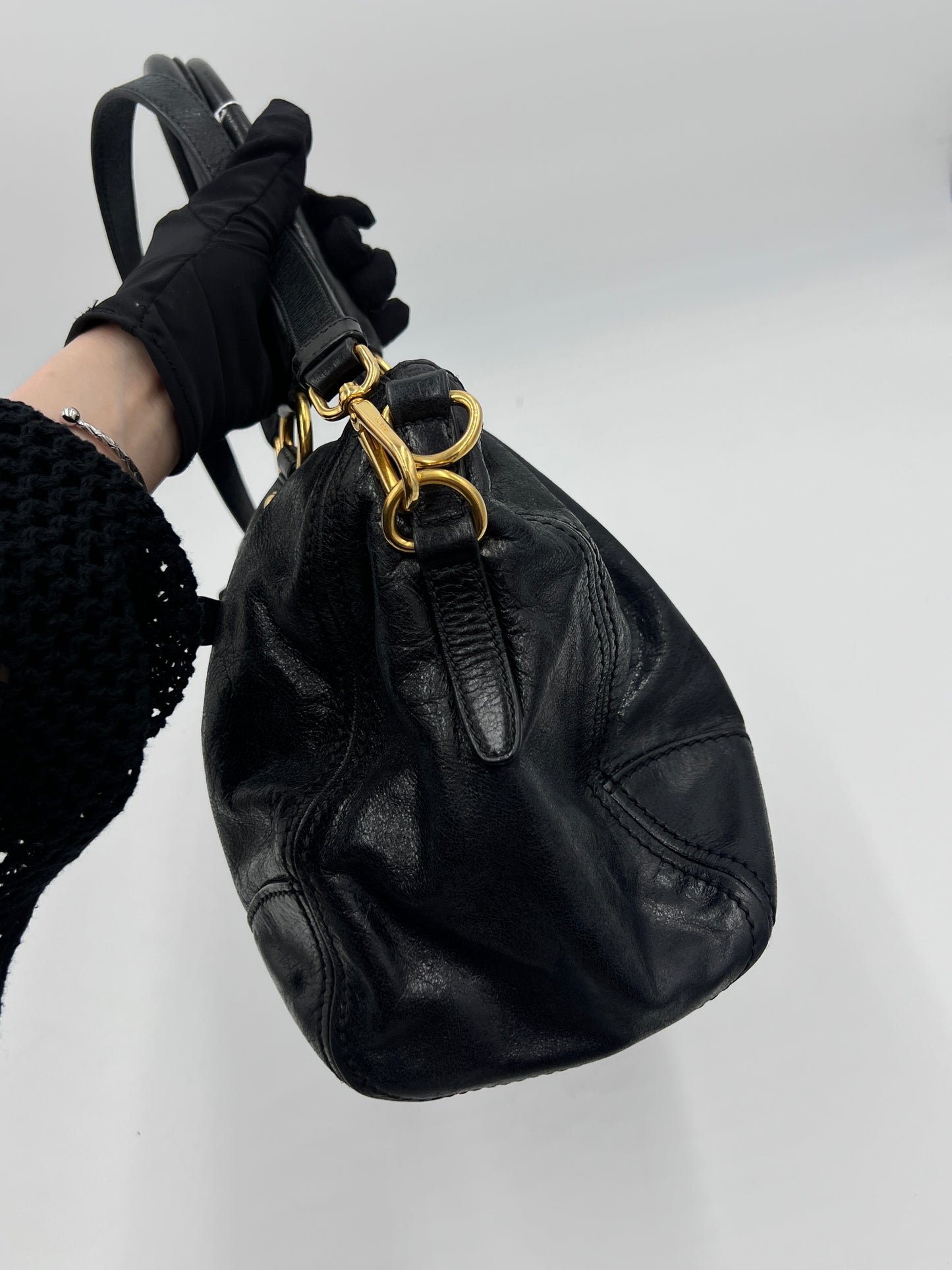 Prada Vitello Shine 2Way Tote