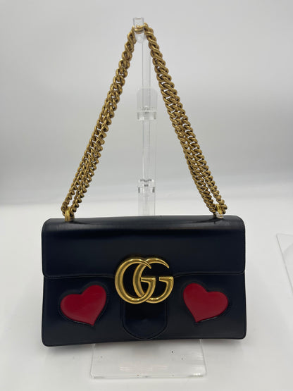 Gucci Marmont Patchwork Hearts Chain Shoulder