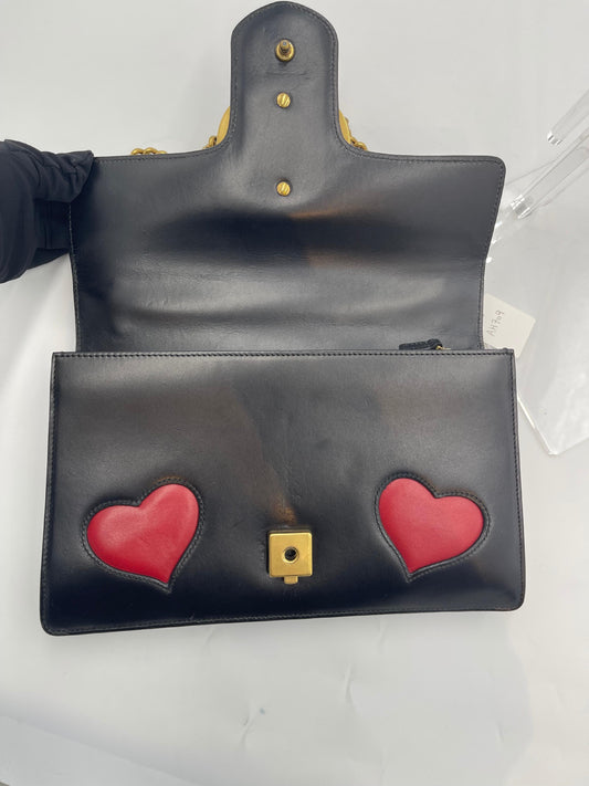 Gucci Marmont Patchwork Hearts Chain Shoulder