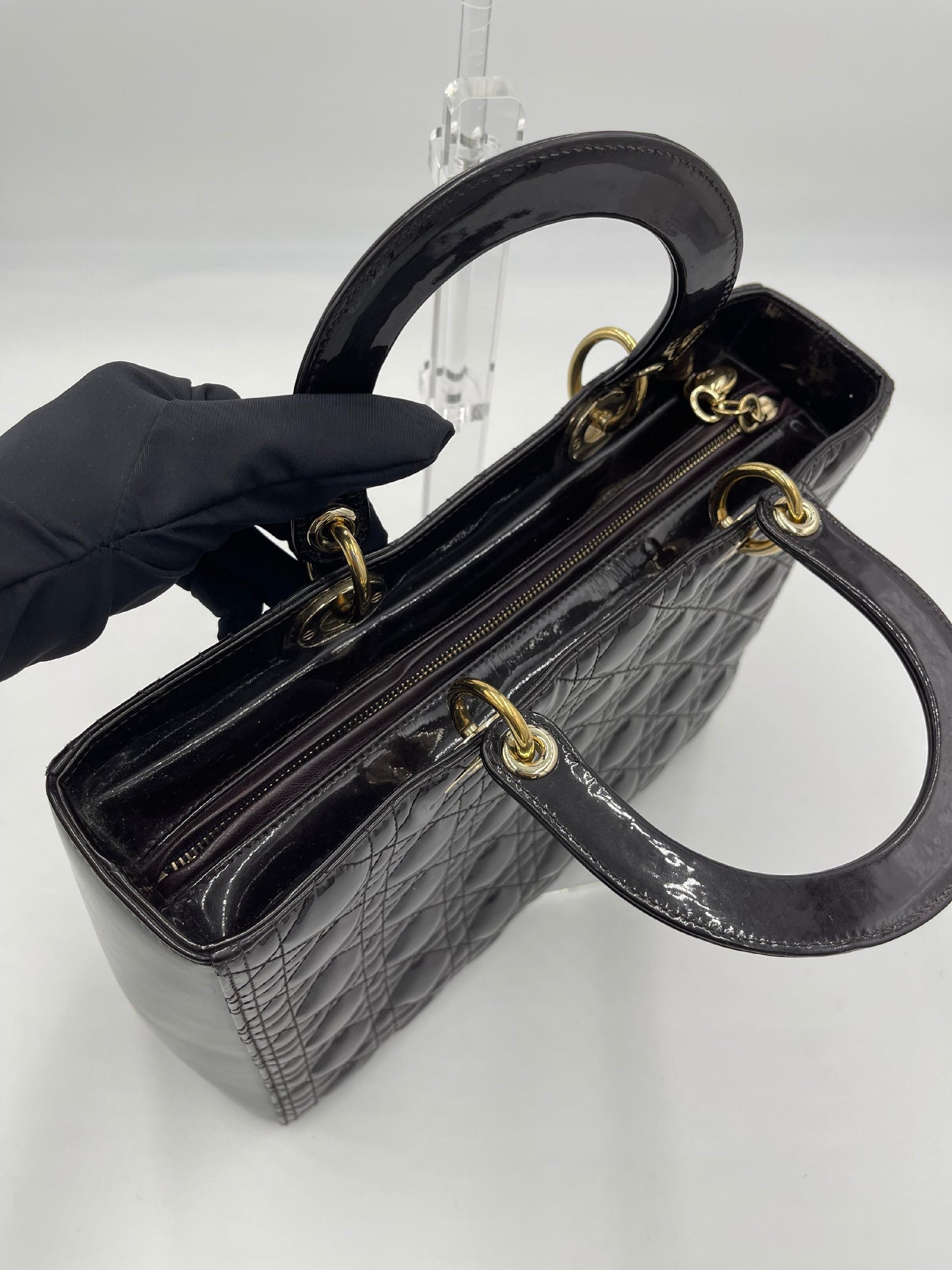 DIor Patent Lady Dior w/ Strap