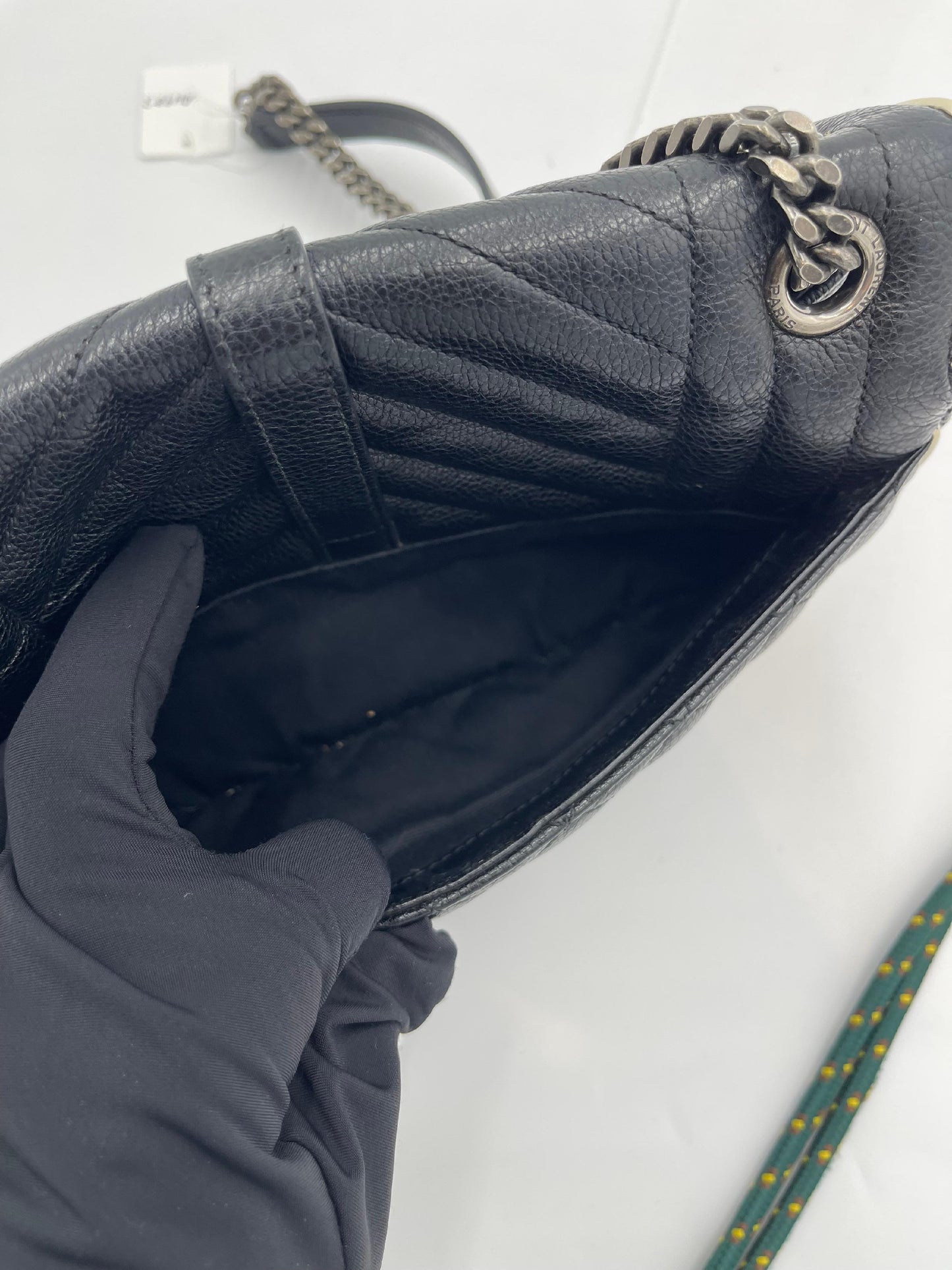 Saint Laurent Quilted College Chain Shoulder