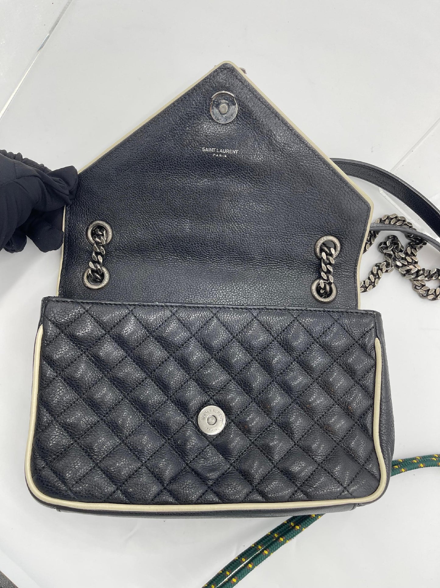 Saint Laurent Quilted College Chain Shoulder