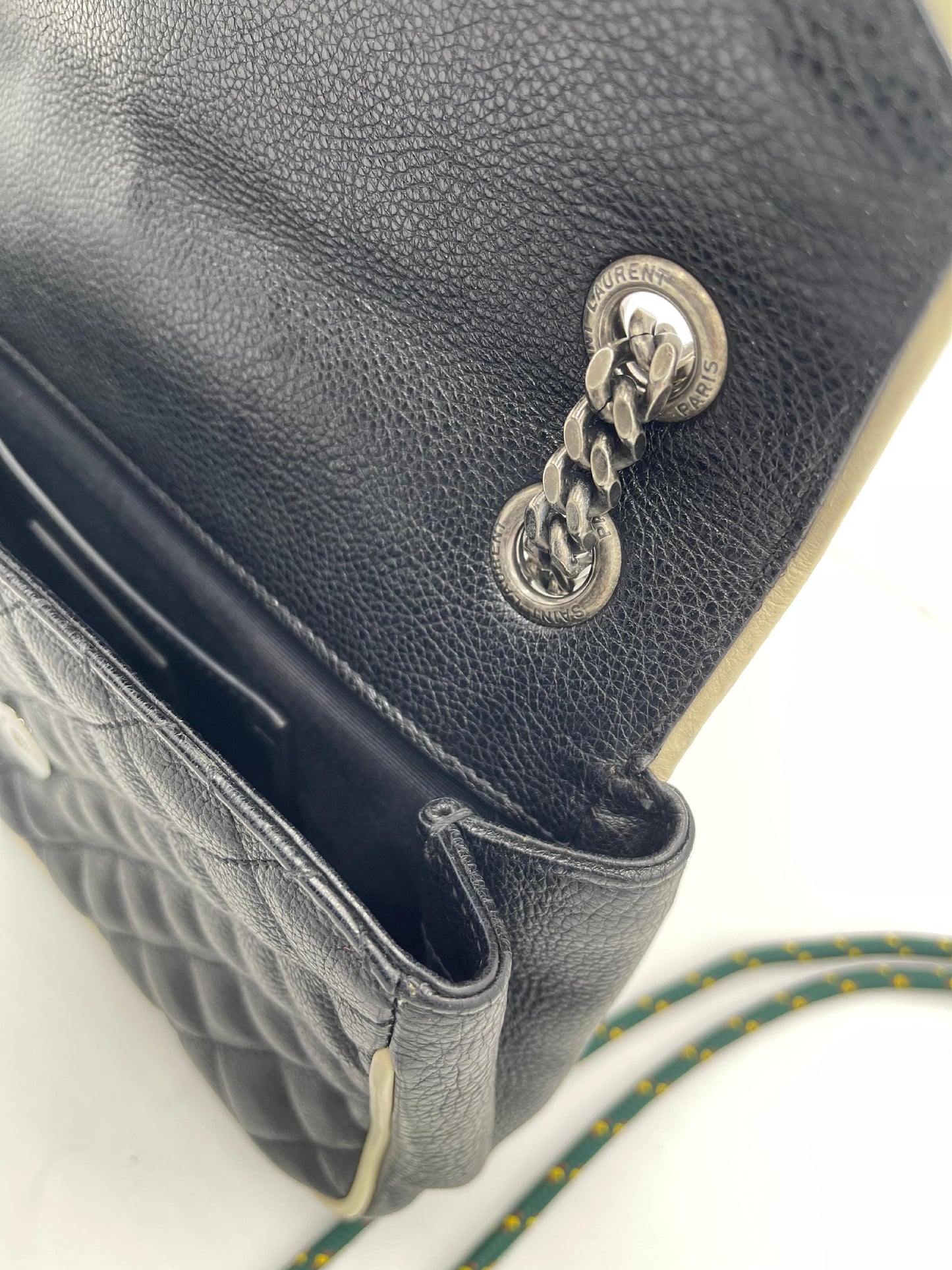 Saint Laurent Quilted College Chain Shoulder