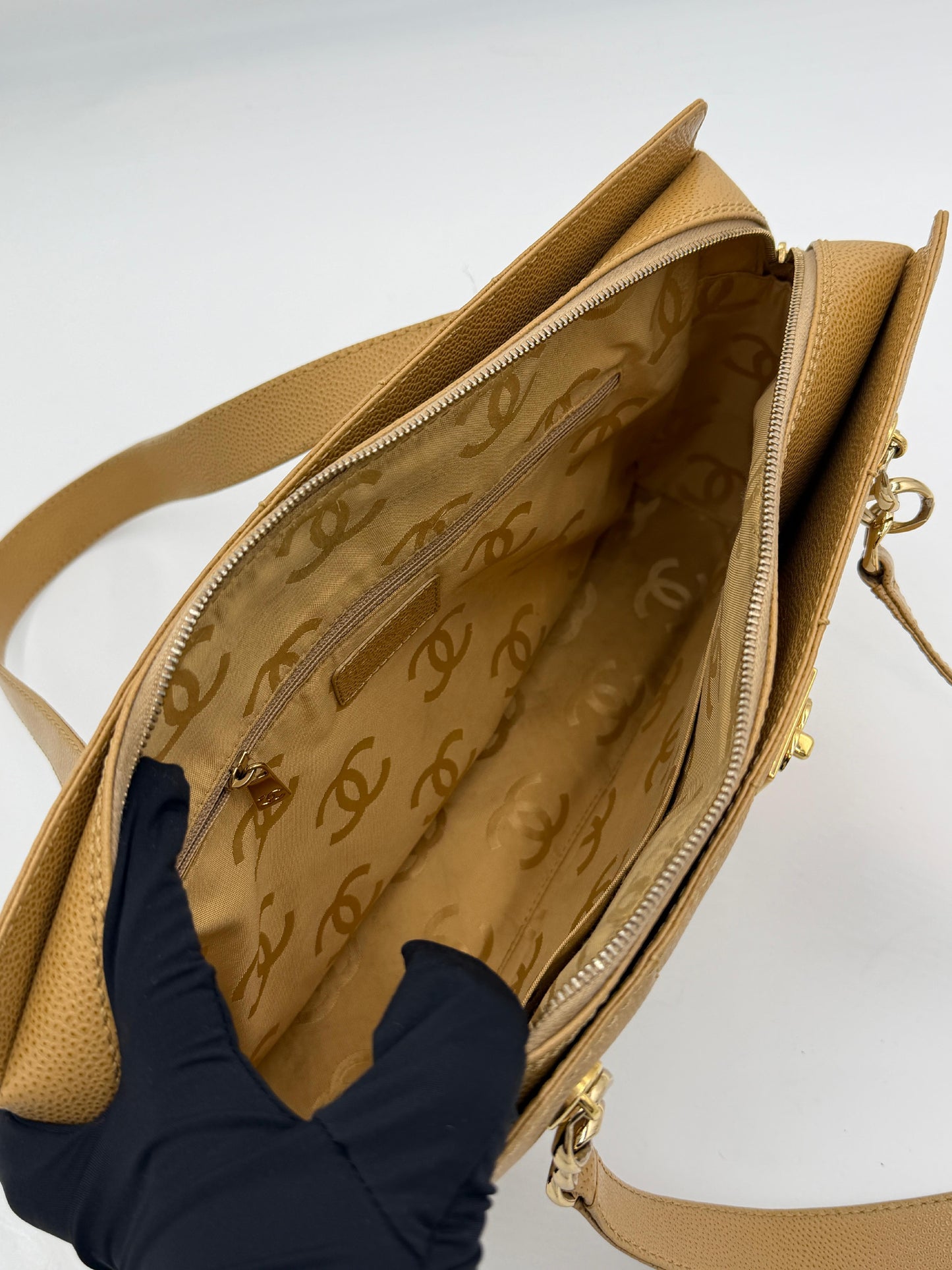 Chanel Caviar Chocobar Chain Tote