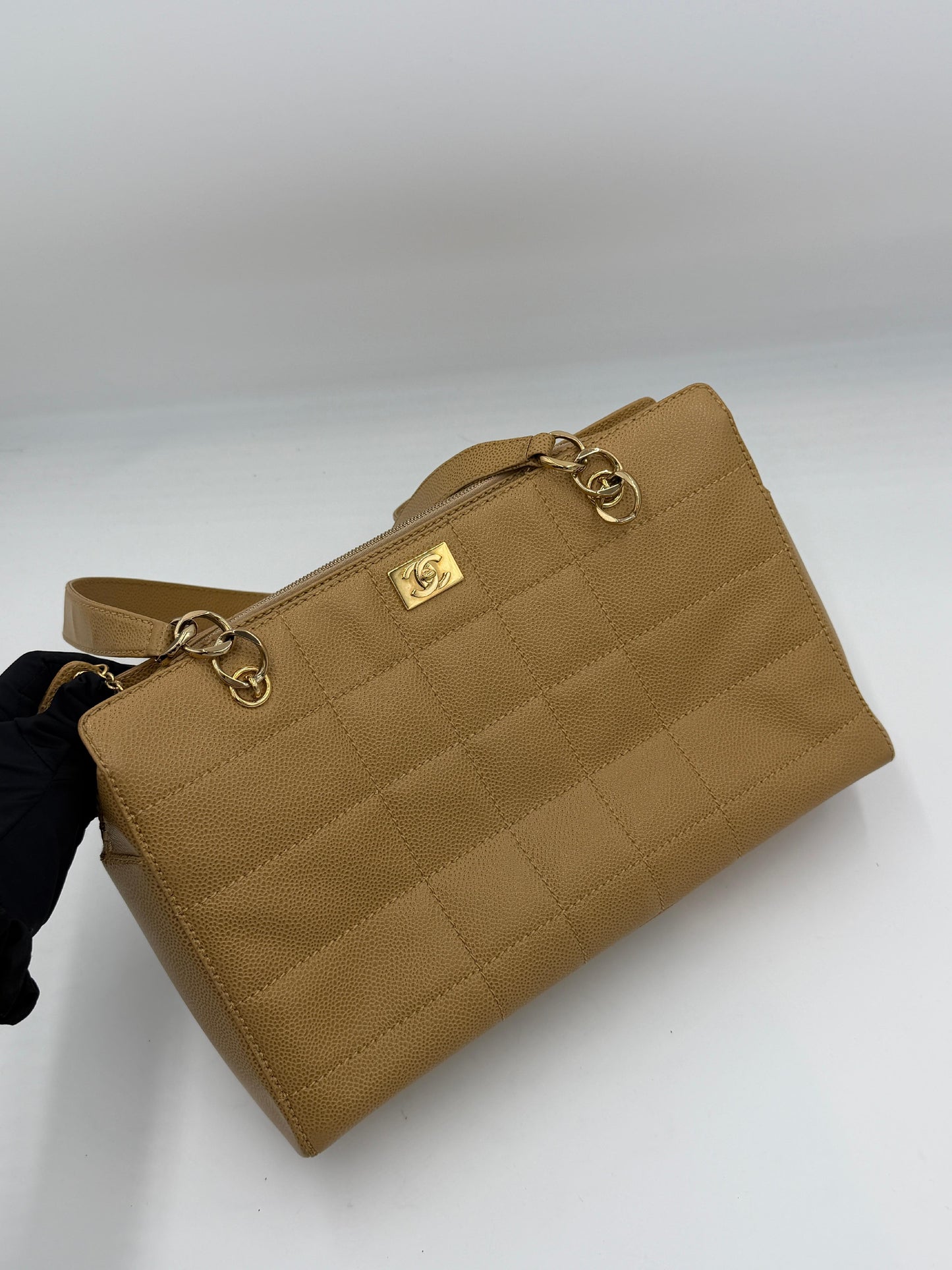 Chanel Caviar Chocobar Chain Tote