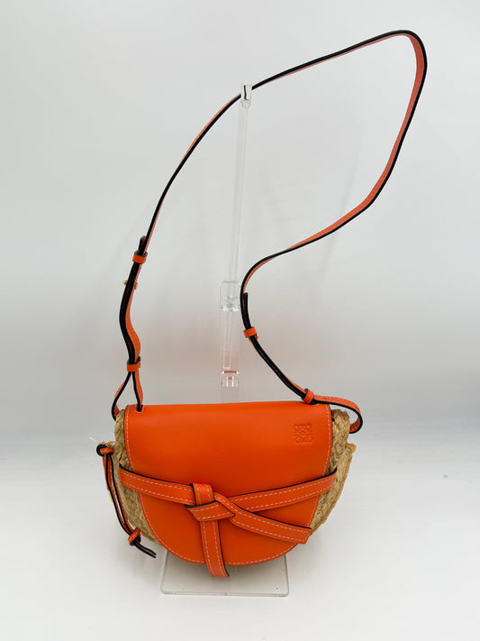 Loewe Gate Raffia Shoulder