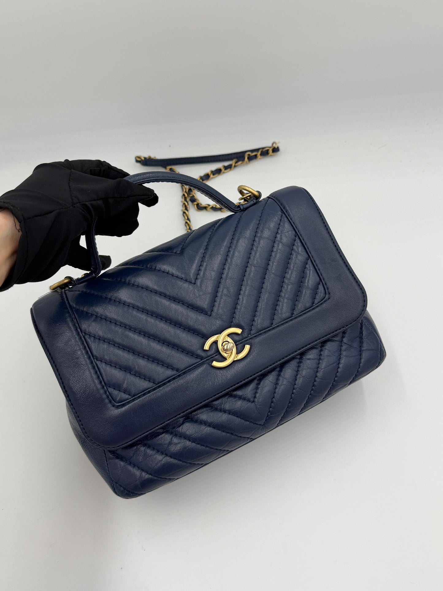 Chanel Chevron Top Handle 2Way