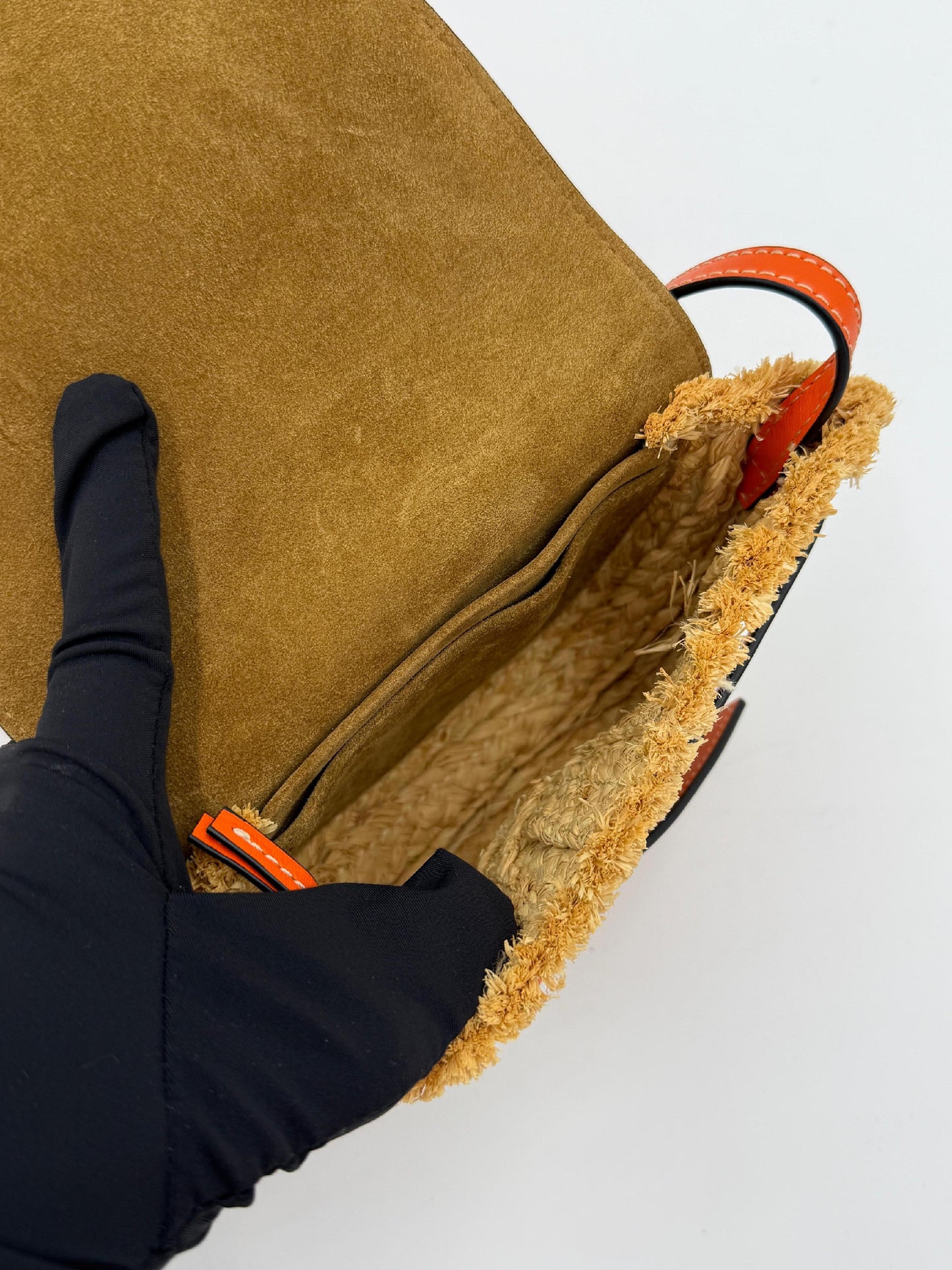 Loewe Mini Gate Raffia Shoulder