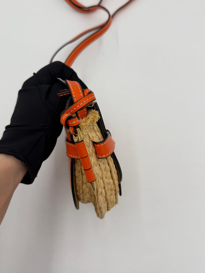 Loewe Mini Gate Raffia Shoulder