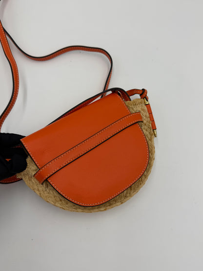 Loewe Mini Gate Raffia Shoulder