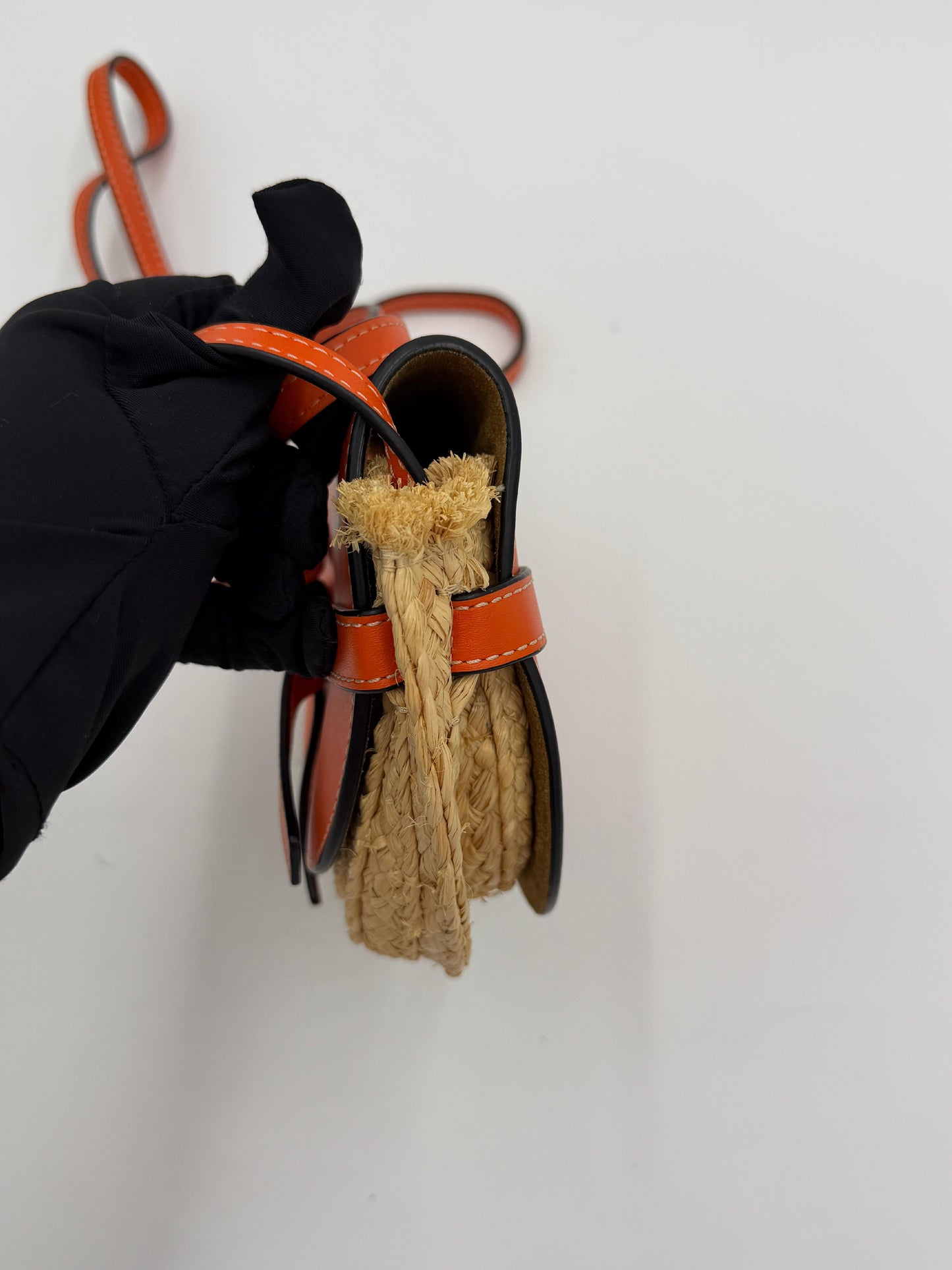 Loewe Mini Gate Raffia Shoulder