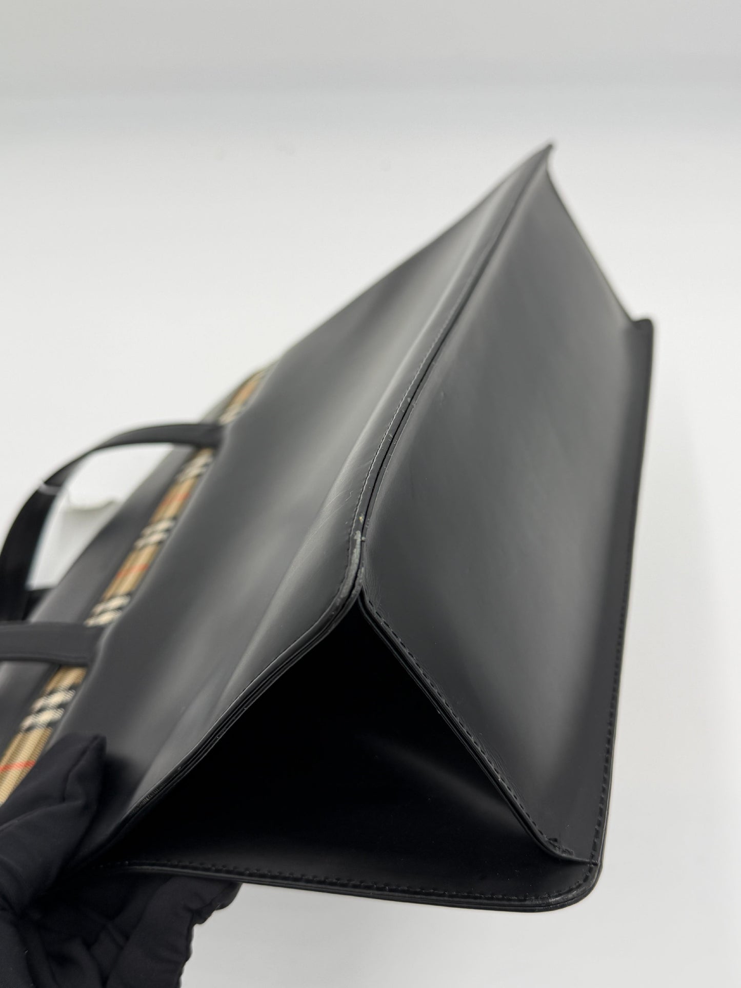 Burberry Leather Novacheck Tote