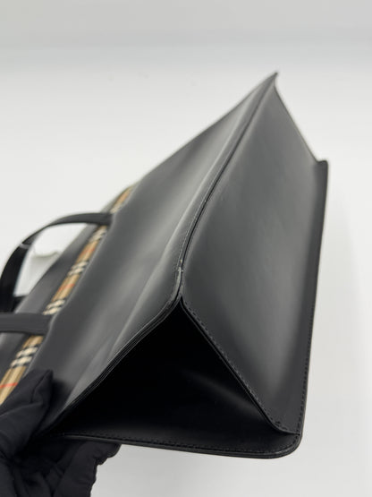 Burberry Leather Novacheck Tote