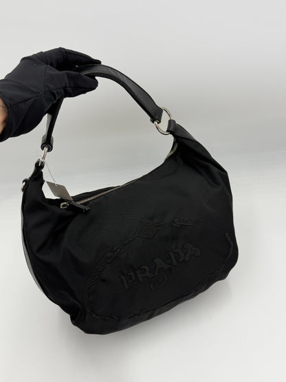 Prada Nylon Jacquard Hobo