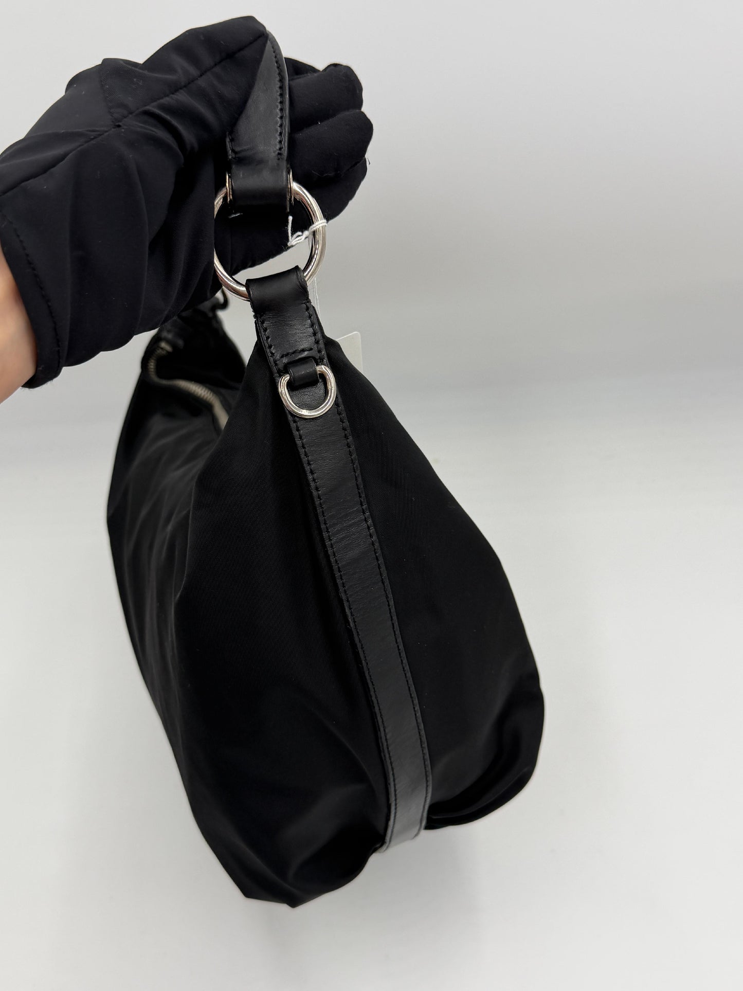 Prada Nylon Jacquard Hobo