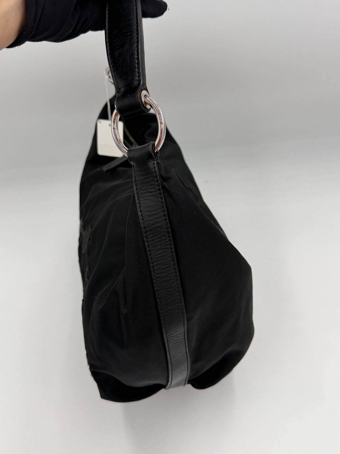 Prada Nylon Jacquard Hobo