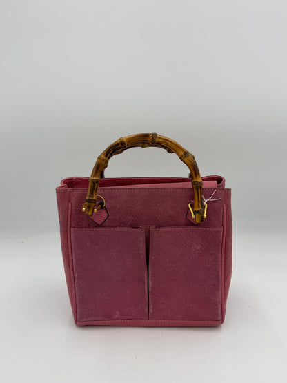Gucci Suede Bamboo 2Way Tote