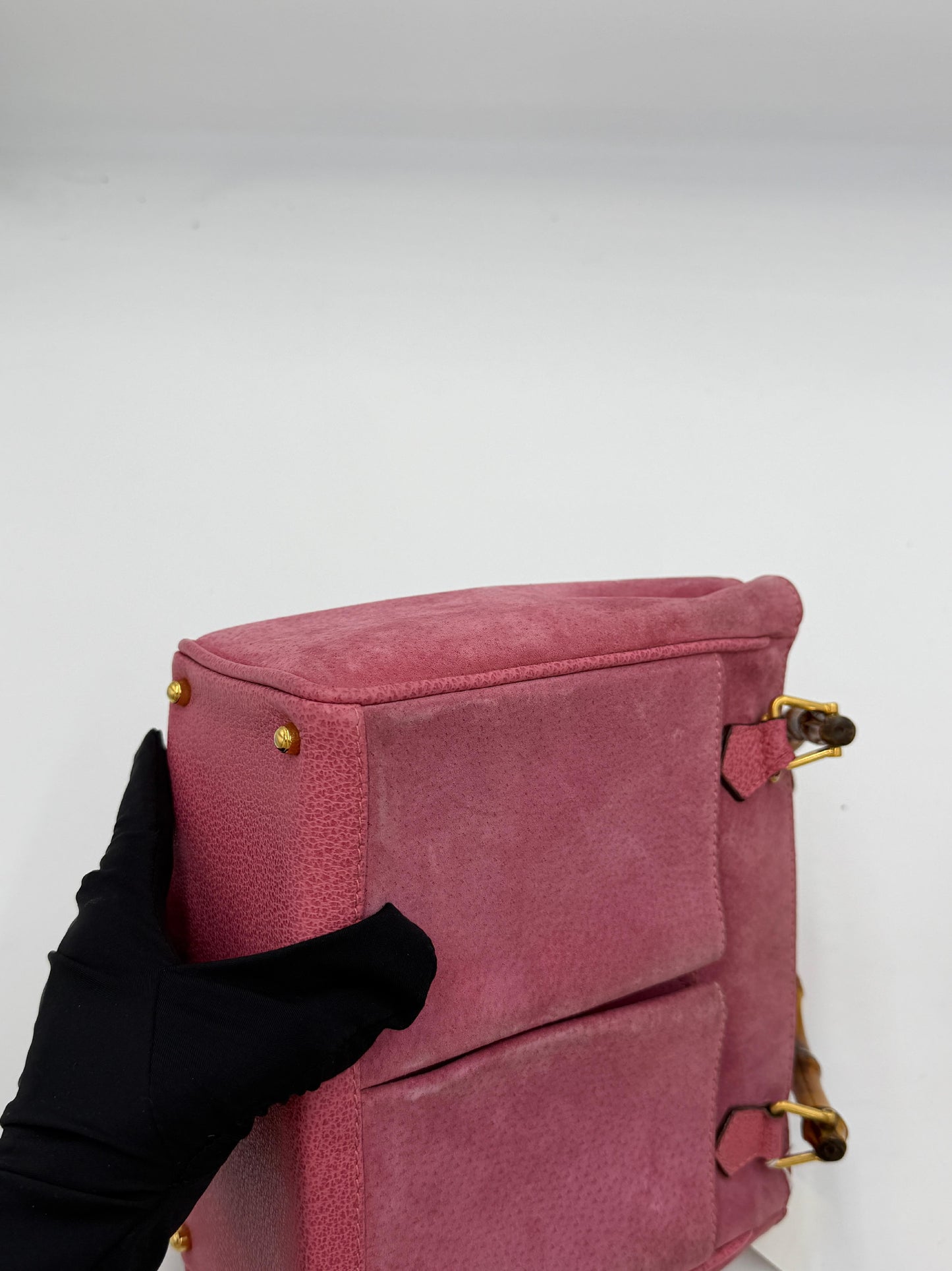 Gucci Suede Bamboo 2Way Tote