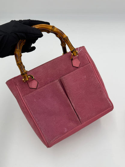 Gucci Suede Bamboo 2Way Tote