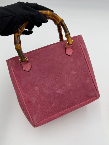 Gucci Suede Bamboo 2Way Tote