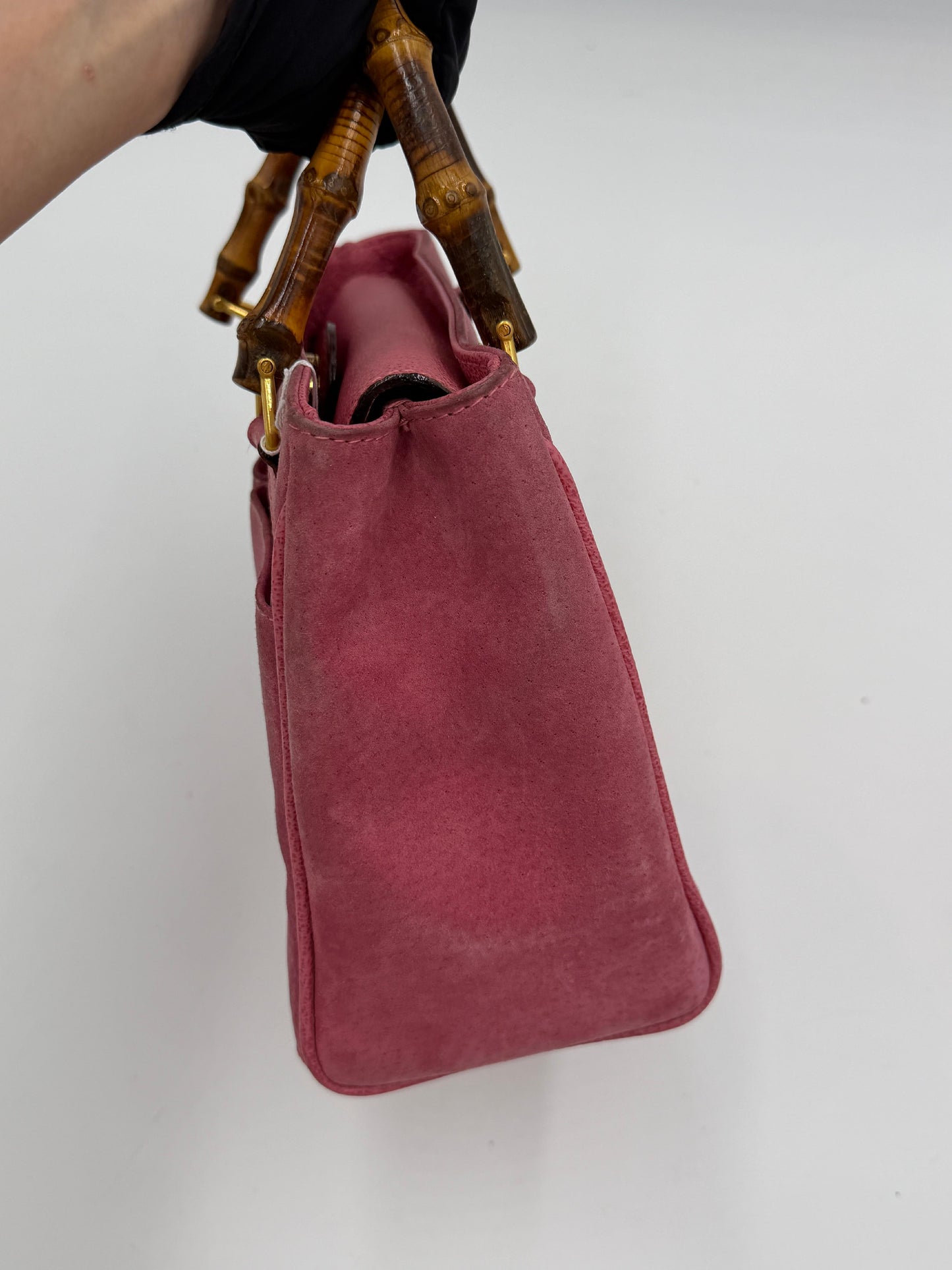 Gucci Suede Bamboo 2Way Tote