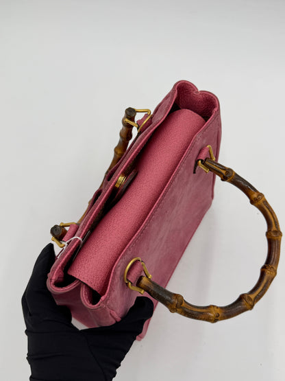 Gucci Suede Bamboo 2Way Tote