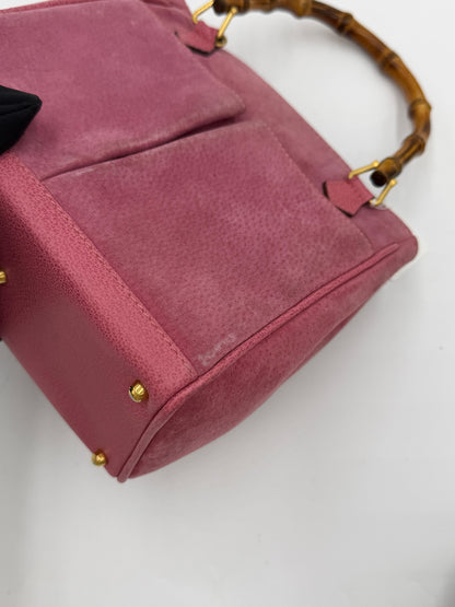 Gucci Suede Bamboo 2Way Tote